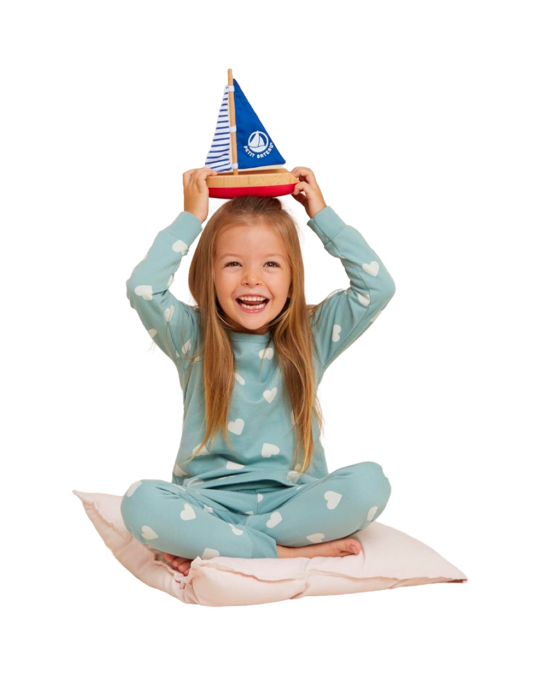 Kinder-Pyjama aus Nicki mit Herzmotiv