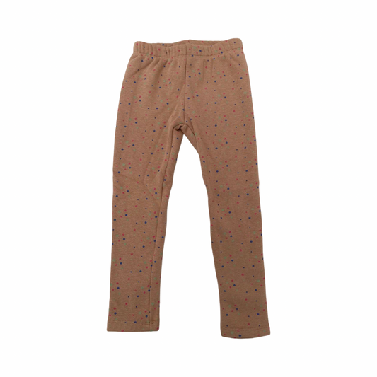 Topo Legging Thermo-Legging beige/braun mit bunten Punkten